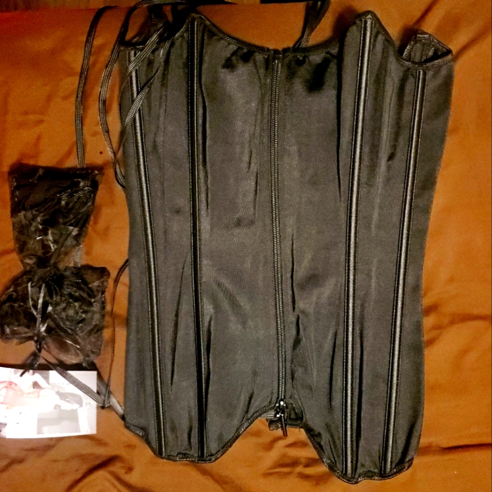 Coquette zip and tie corset